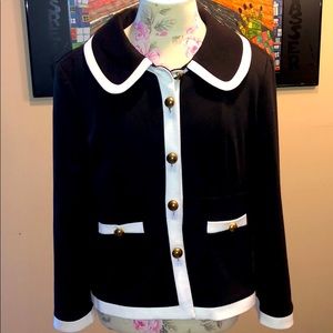 A.B.S- Chic Black/White Blazer with Gold Buttons